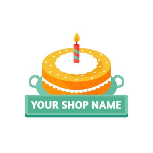 Delicious Orange-Frosted Cake Celebrating Special Occasions Logo Template