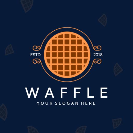Delicious Orange Waffle Design Perfect for Culinary Ventures Logo Template
