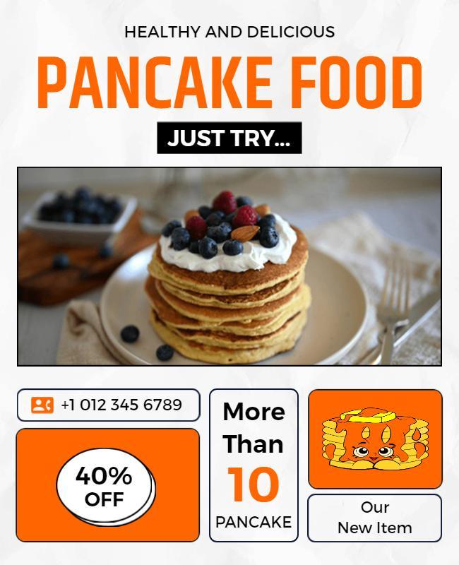 Delicious Pancake Food Promotion Flyer Template