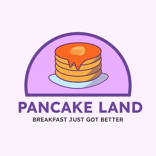 Delicious Pancake Stack with Sweet Syrup Inspired Cake Logo Template