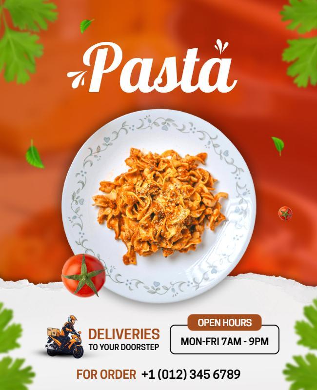 Delicious Pasta Delivery Service Flyer Template