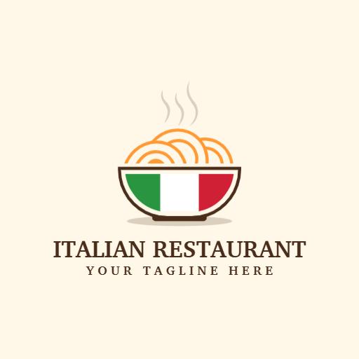 Delicious Pasta Dish Served in Bowl Representing Italian Restaurant Logo Template