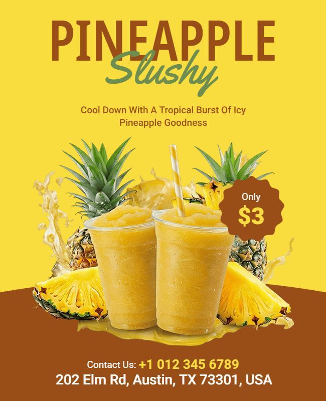 Delicious Pineapple Slushy Promotion Flyer Template
