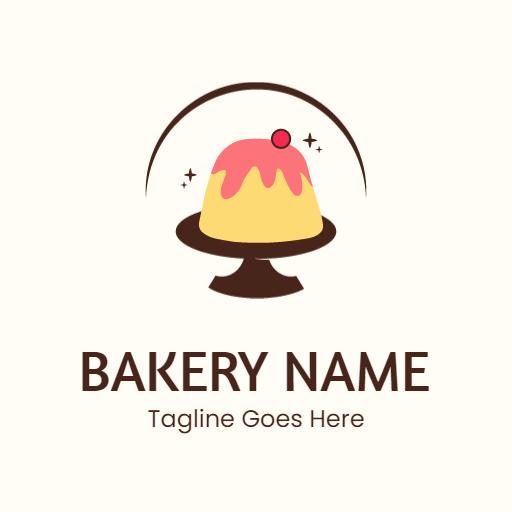 Delicious Pink and Yellow Cake Artistry for Bakery Logo Template