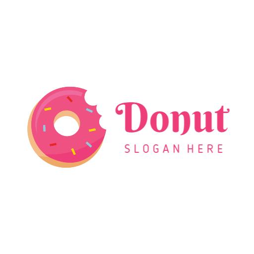 Delicious Pink Frosted Donut Featuring Colorful Sprinkles Logo Template
