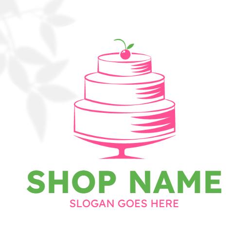 Delicious Pink Layered Cake Design for Bakery Logo Template