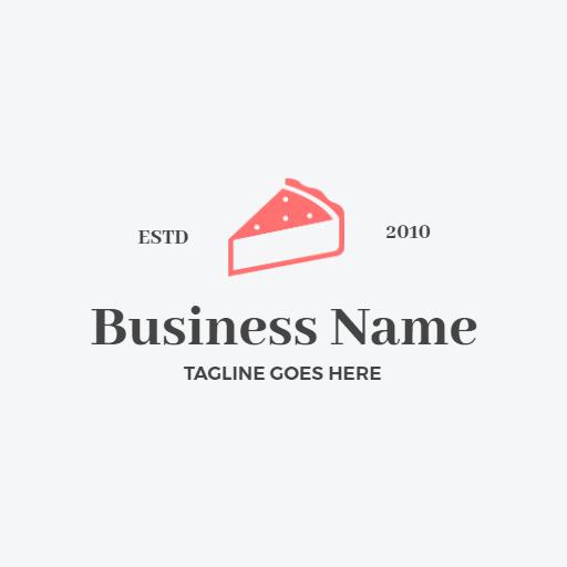 Delicious Pink Slice of Cake Celebrating Fresh Bakery Logo Template