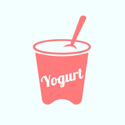Delicious Pink Yogurt Cup with a Spoon on Top Logo Template