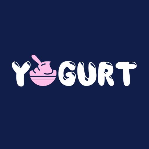 Delicious Pink Yogurt Design with Engaging Elements Logo Template