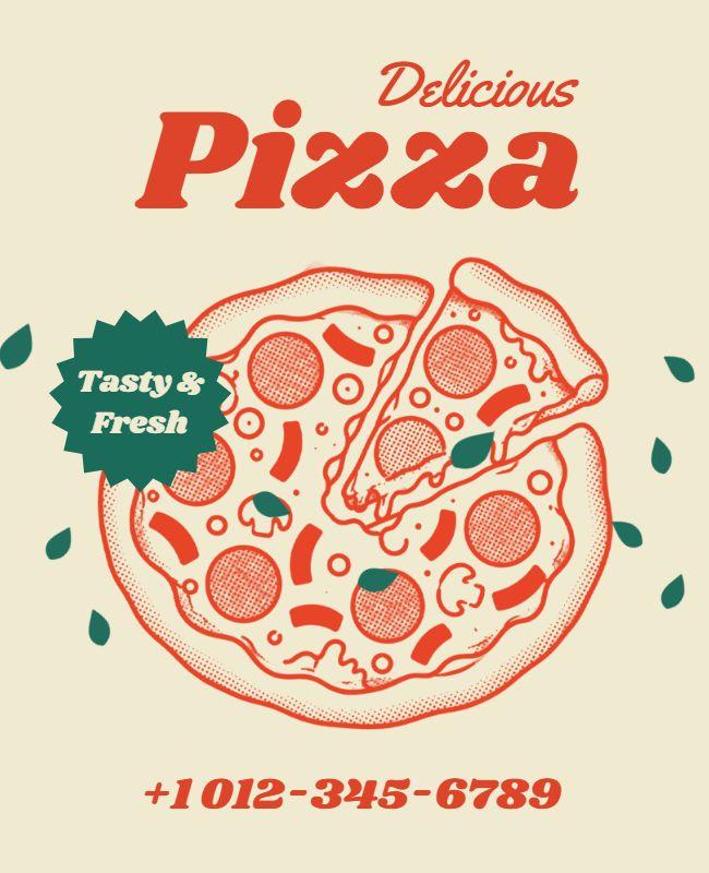 Delicious Pizza Restaurant Poster Template
