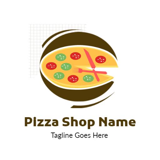 Delicious Pizza Slice with Colorful Toppings Pizza Logo Template
