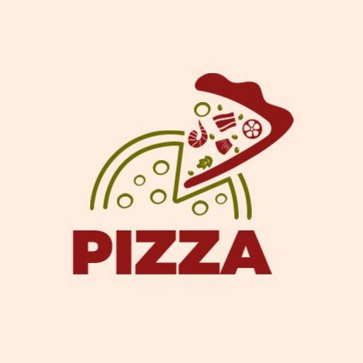 Delicious Pizza Slice with Fresh Ingredients and Fun Logo Template