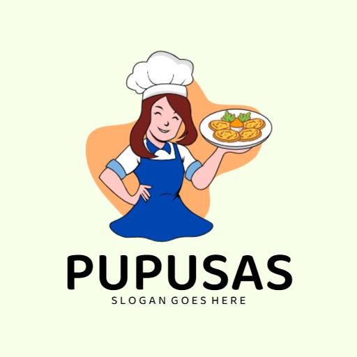 Delicious Pupusas Served by Cheerful Chef Logo Template