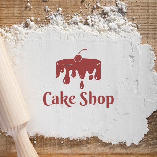 Delicious Red Dripping Cake Design for Cake Shop Mockup Logo Template