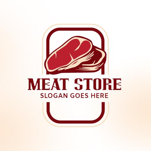 Delicious Red Meat Selection Featured in Store Logo Template