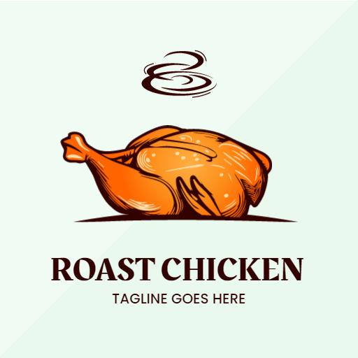 Delicious Roast Chicken with Flavorful Smoke Design Logo Template