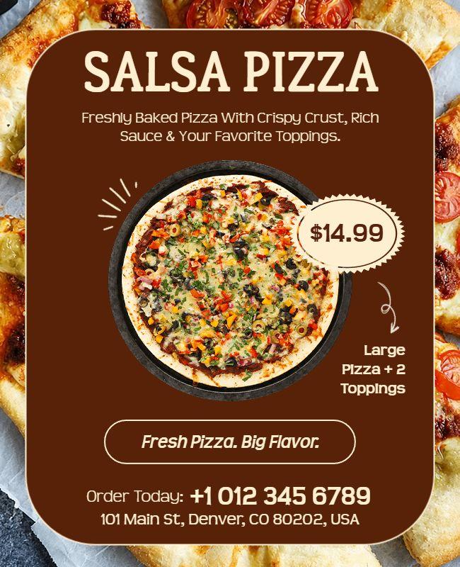 Delicious Salsa Pizza Advertising Flyer Template