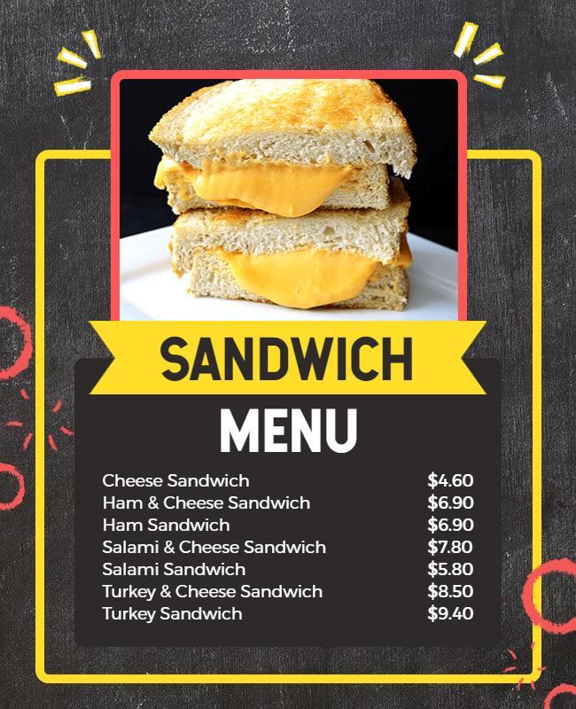 Delicious Sandwich Menu Offer Flyer Template