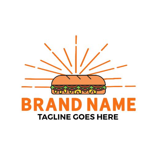 Delicious Sandwich with Fresh Ingredients and Vibrant Colors Logo Template