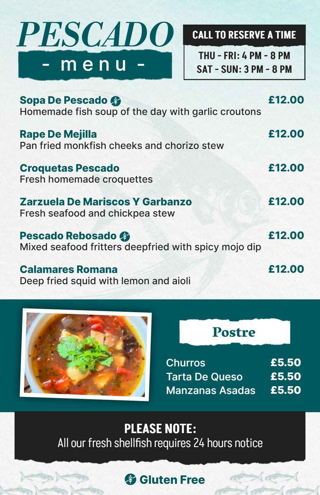 Delicious Seafood Stews and Crispy Fried Specialties Seafood Menu Template