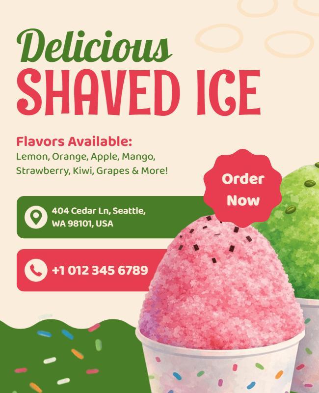 Delicious Shaved Ice Dessert Promotion Flyer Template