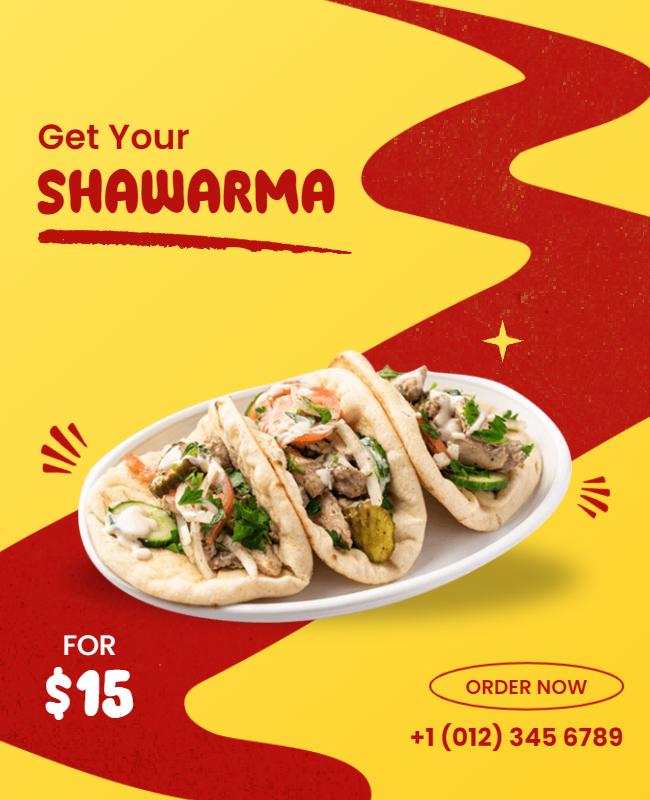 Delicious Shawarma Promotion Flyer Template