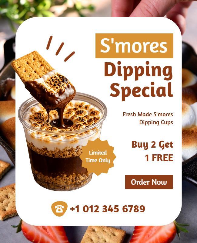 Delicious S'mores Dipping Deal Flyer Template