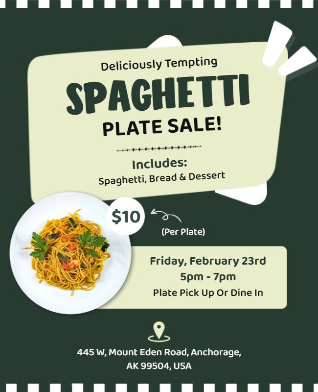 Delicious Spaghetti Plate Sale Event Flyer Template