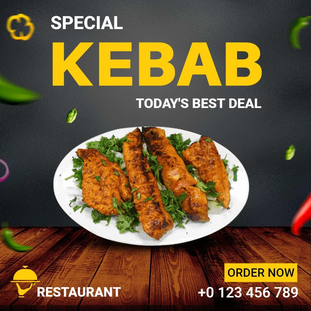 Delicious Special Kebab Today's Best Deal Ad Template