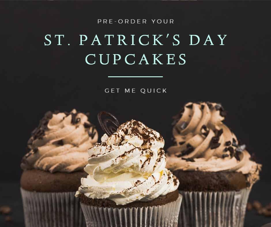 Delicious St. Patrick's Day Cupcakes Pre-Order Ad Template
