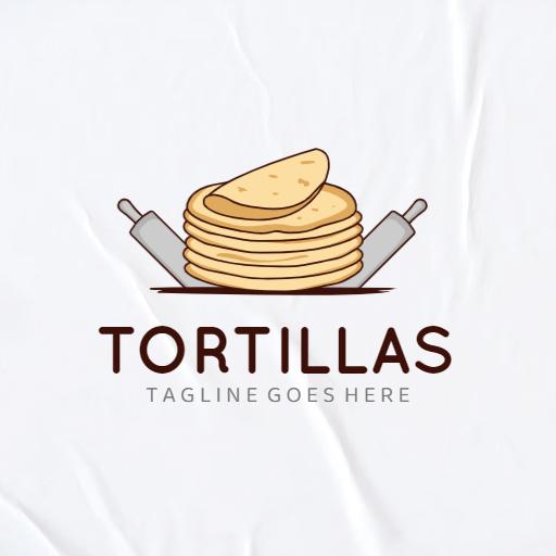 Delicious Stack of Fresh Tortillas Ready for Cooking Logo Template