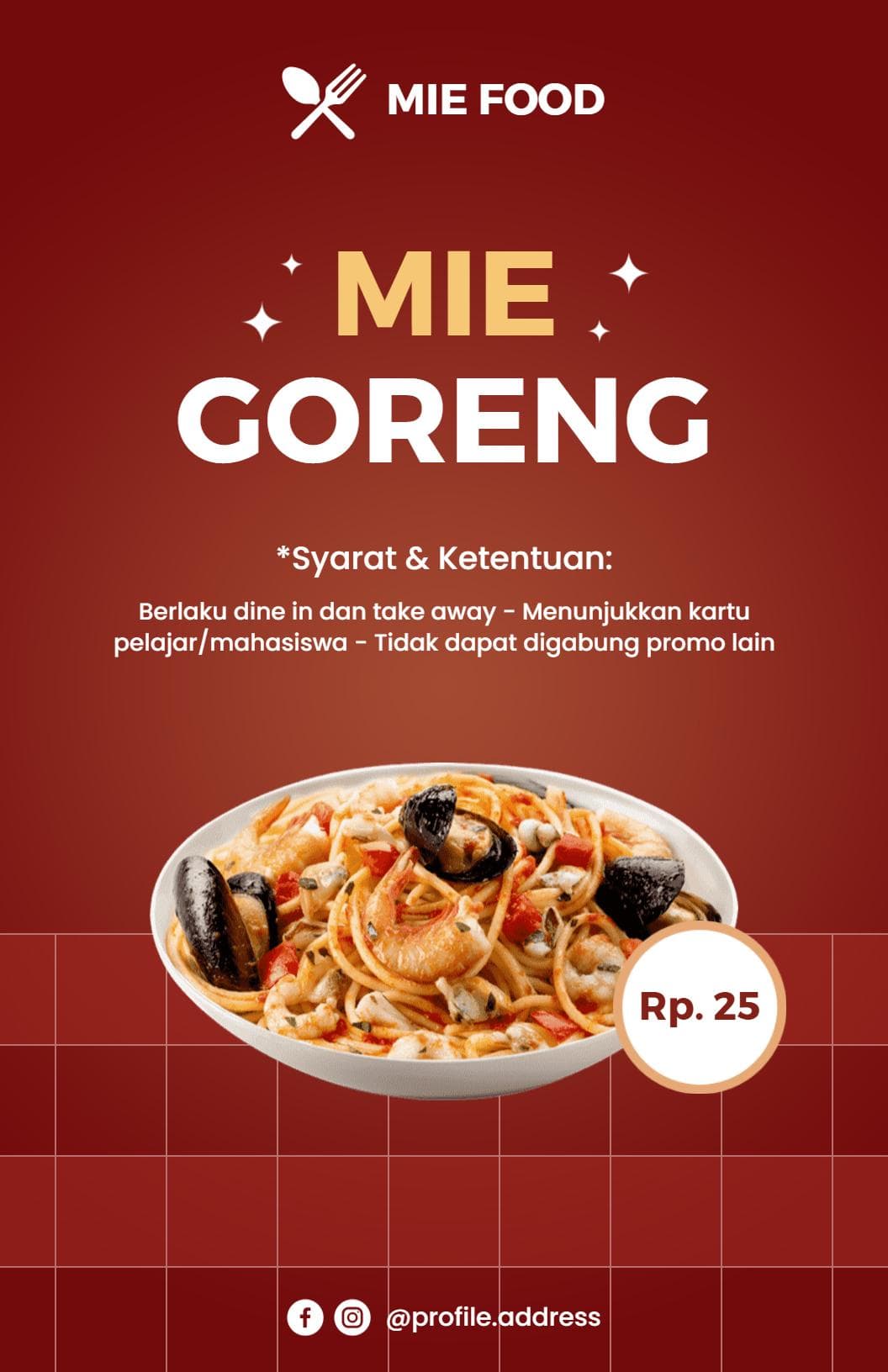 Delicious Stir-Fried Noodles with Savory Ingredients Noodles Menu Template