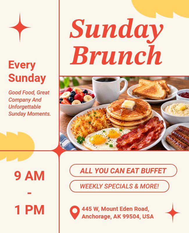Delicious Sunday Morning All-You-Can-Eat Brunch Flyer Template