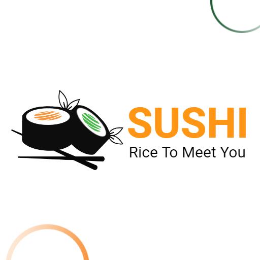 Delicious Sushi Roll Highlighting Fresh Ingredients Logo Template