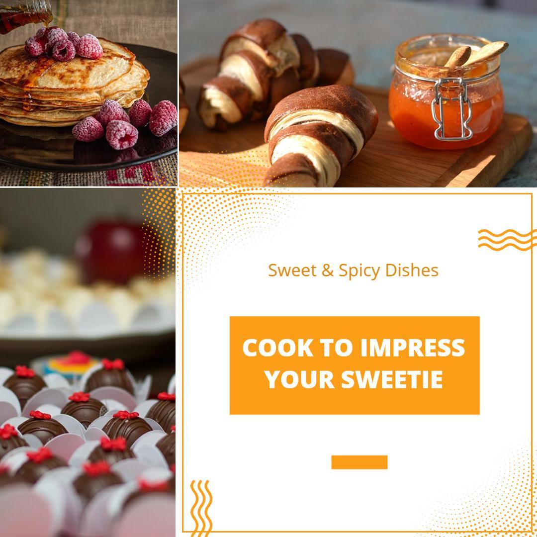 Delicious Sweet and Spicy Bakery Treats for Your Sweetie Ad Template