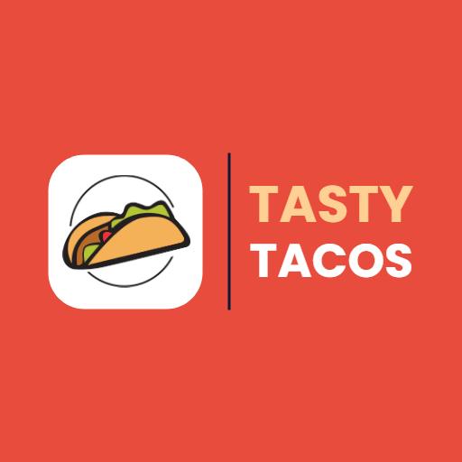 Delicious Taco Icon on Vibrant Orange Background Logo Template