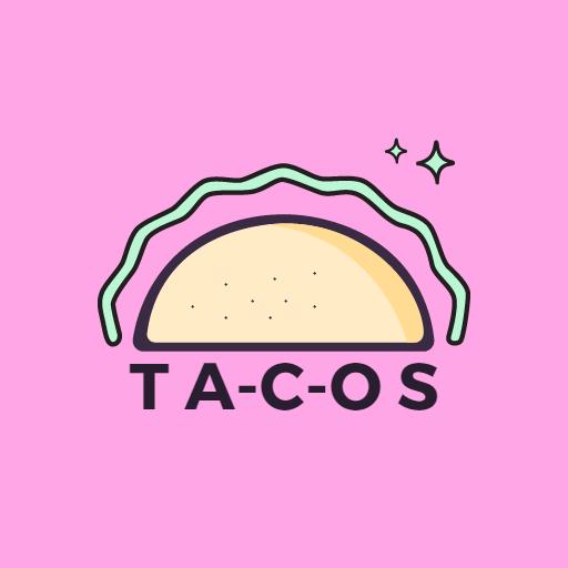 Delicious Tacos Design with Vibrant Pink Background Logo Template