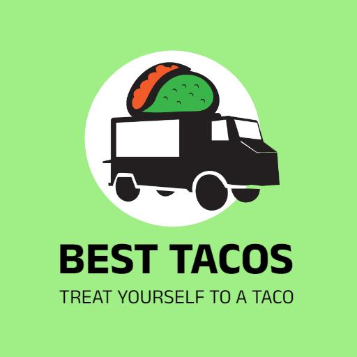 Delicious Tacos Served from a Vibrant Food Truck Logo Template
