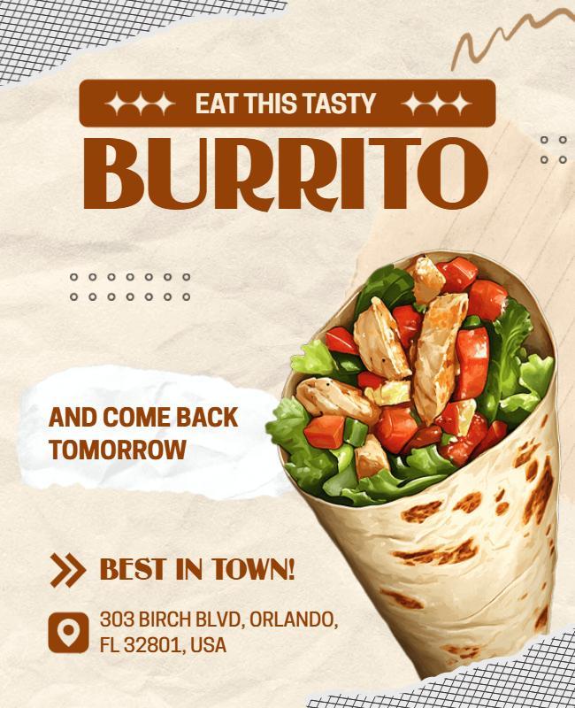 Delicious Tasty Burrito Food Promotion Poster Template