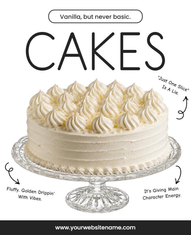 Delicious Vanilla Cake Poster Template