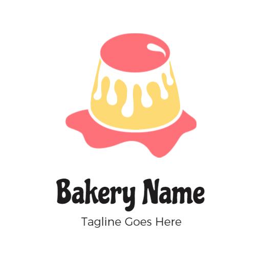 Delicious Yellow and Pink Cake Design for Bakery Logo Template