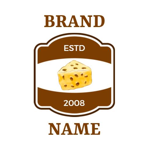 Delicious Yellow Cheese Design Showcasing Quality Products Logo Template