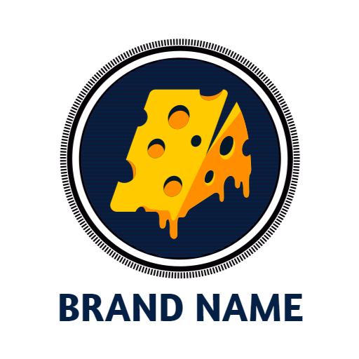 Delicious Yellow Cheese Slice with Unique Features Logo Template