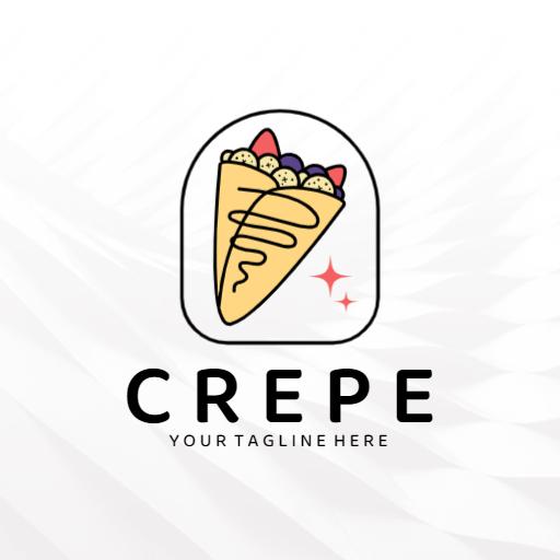 Deliciously Crafted Dessert Crepe Featuring Tasty Fillings Logo Template
