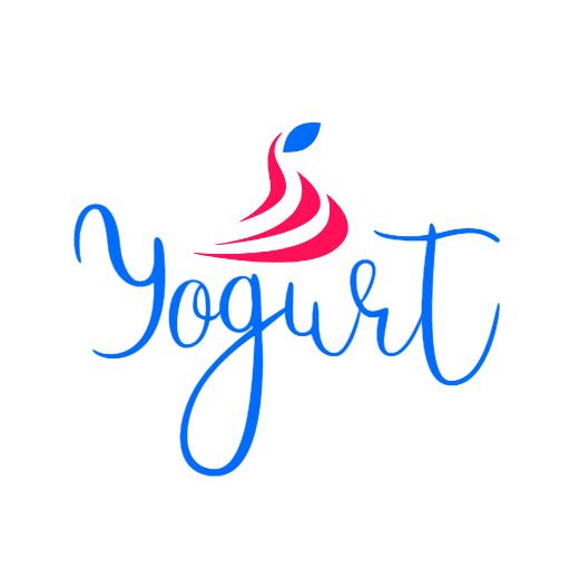 Deliciously Creamy Yogurt Swirl Design in Blue Logo Template