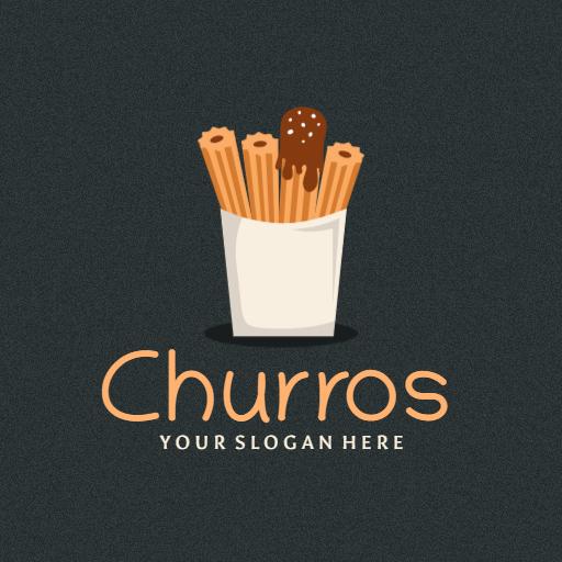 Deliciously Crispy Churros with Chocolate Dip Logo Template