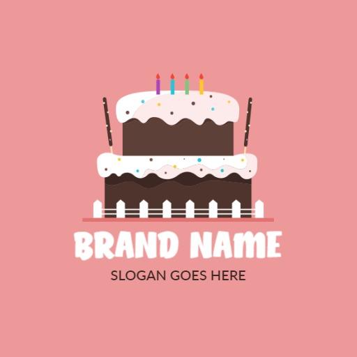 Deliciously Festive Cake with Candles and Sprinkles Logo Template