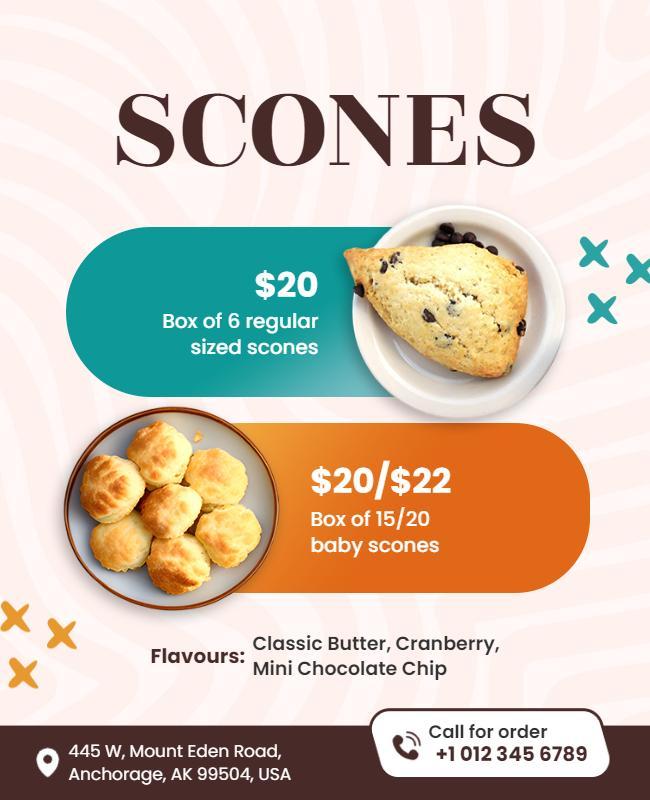 Deliciously Inviting Scones Bakery Offer Poster Template