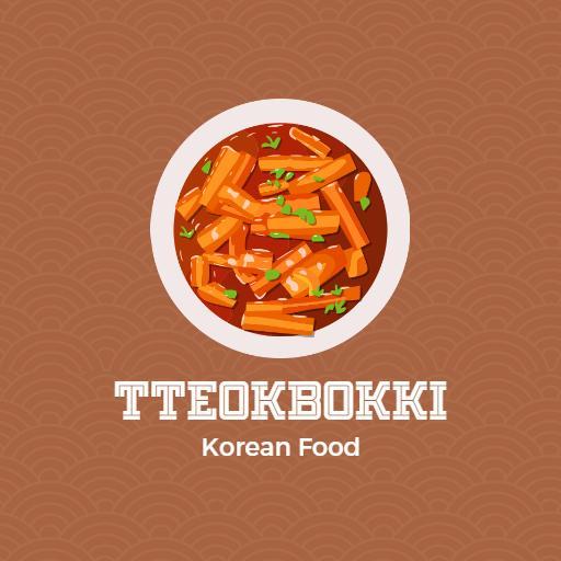 Deliciously Spicy Tteokbokki Showcasing Korean Food Logo Template
