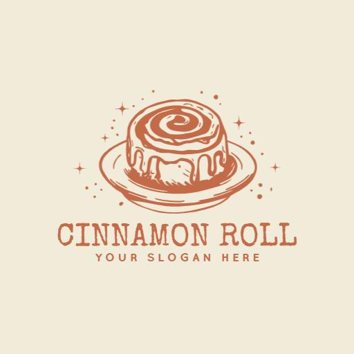 Deliciously Swirled Cinnamon Roll Design for Bakery Logo Template